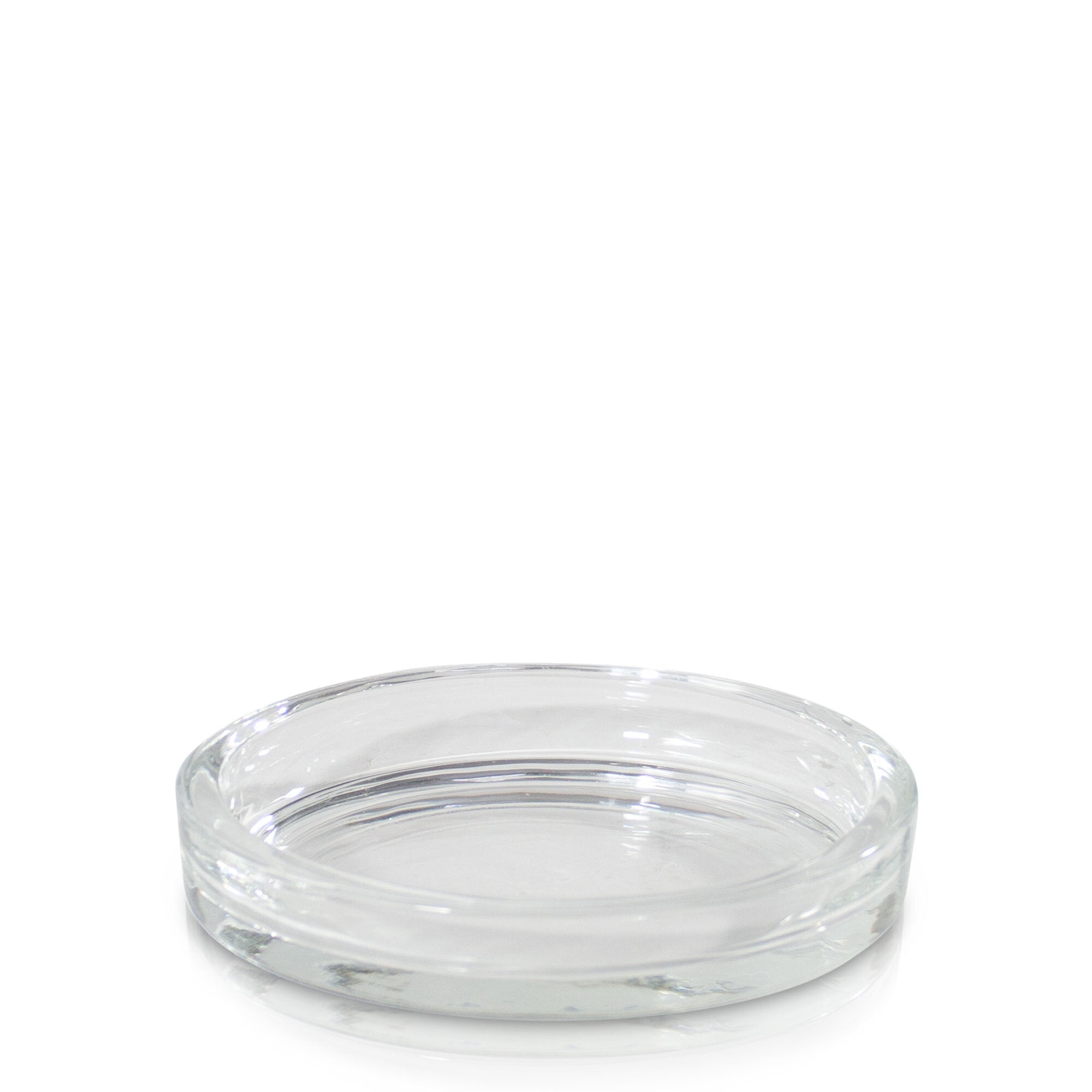 Glass Modern Pillar Candle Plate Medium